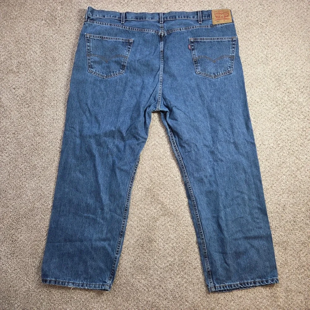 Levis 505 Regular Fit‎ Straight Leg Blue Denim Jeans Mens 52x30 Medium Wash